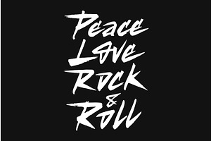 Peace Love Rock And Roll Lettering