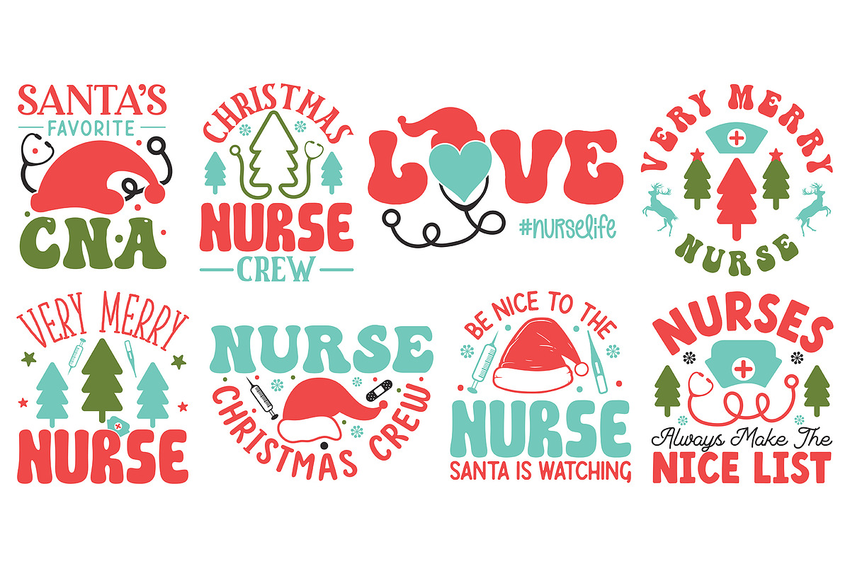 Nurse Christmas SVG Bundle, a Graphic by CraftlabSVG (Photo 5 of 17)