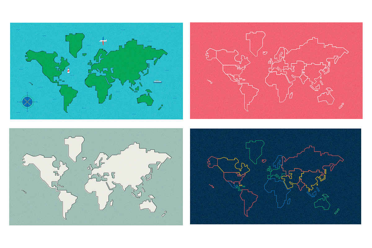 Map Bundle Vector, an Illustration by Skylars Art Supplies (Photo 4 of 4)