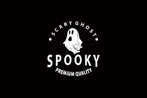 Spooky Ghost Logo Simple Halloween, a Branding & Logo Template by Maylianaw28