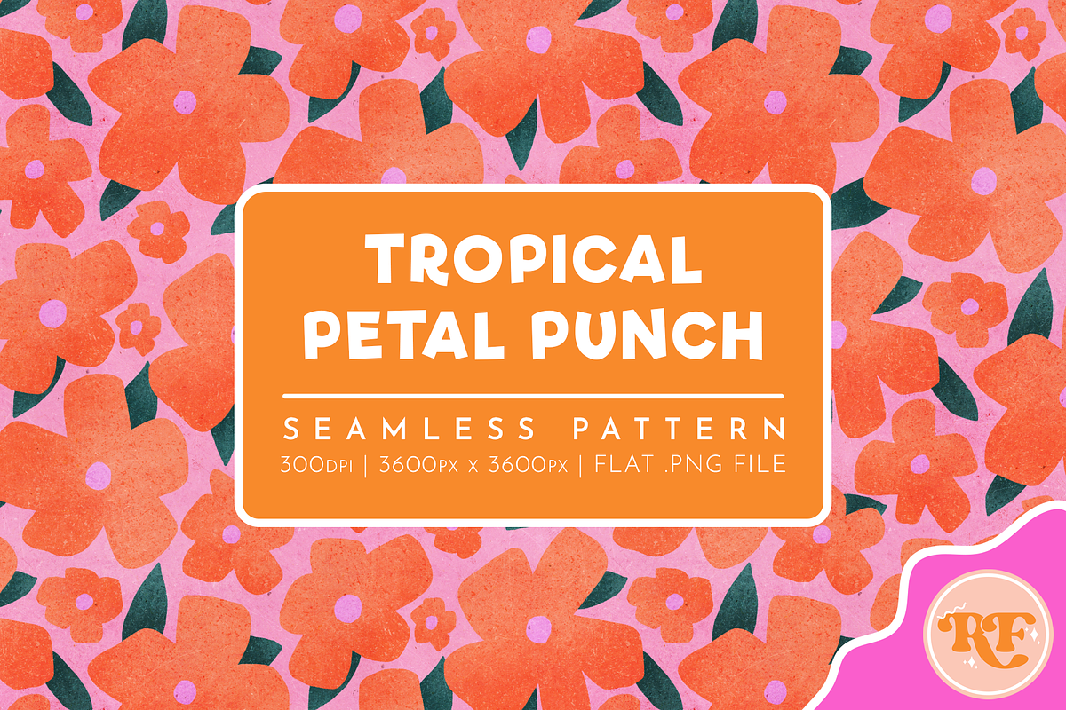 Tropical Petal Punch Pattern, a Pattern Graphic by Rebecca Flaherty (Photo 1 of 3)