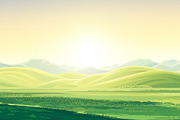 Summer landscape in panoramic format, a Seasonal Illustration by Countryside life (Thumbnail 9 of 9)