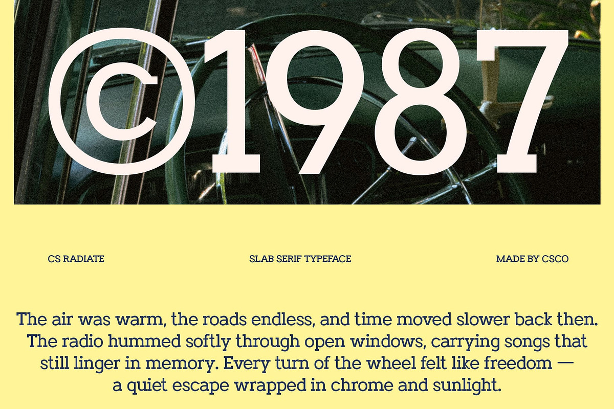 CS Radiate – Slab Serif Font, a Serif Font by Craft Supply Co. (Photo 6 of 8)