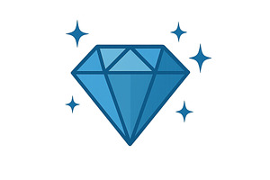 Beautiful blue diamond with, an Illustration by ZinetroN