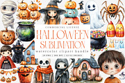 Cute Halloween Clipart Bundle, an Illustration by SinaCreation (Thumbnail 1 of 7)