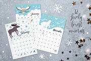 2022 calendar planner with animals, a Stationery Template by MagicForestory (Thumbnail 5 of 8)