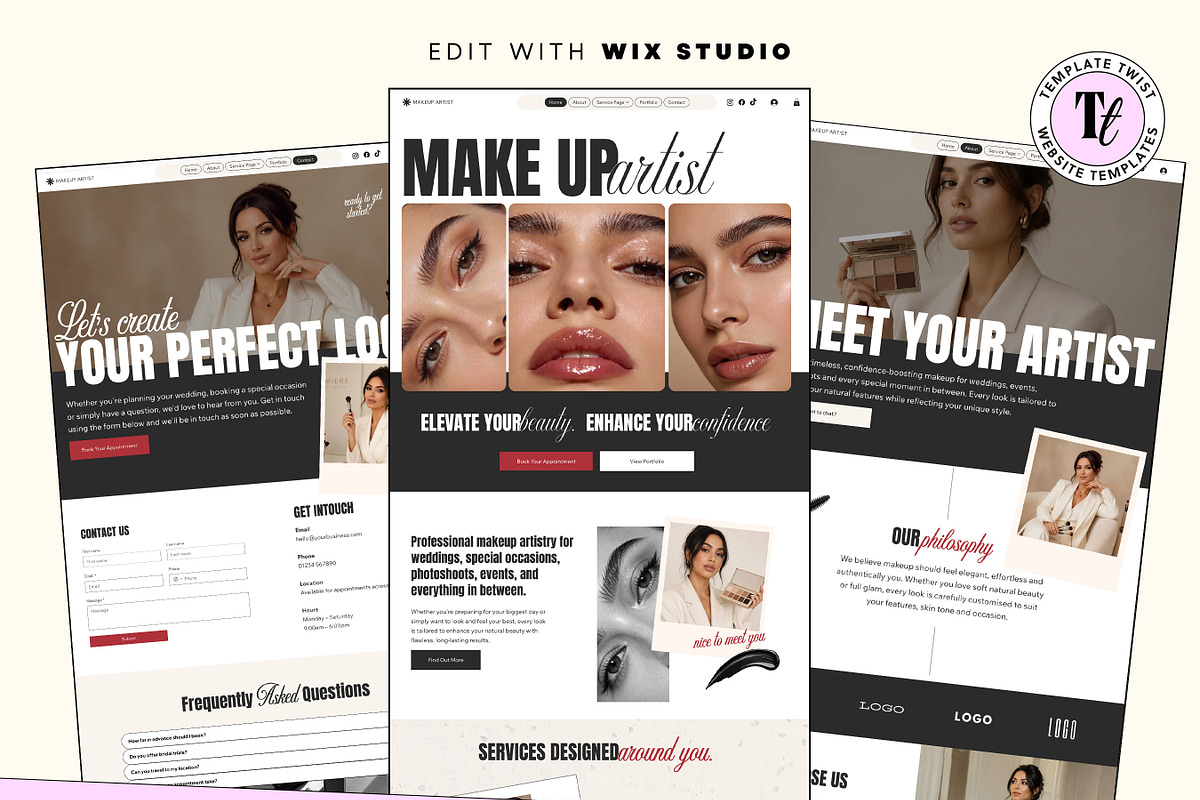 Makeup Artist Wix Studio Template, a Wix Template by Template Twist Shop (Photo 3 of 10)