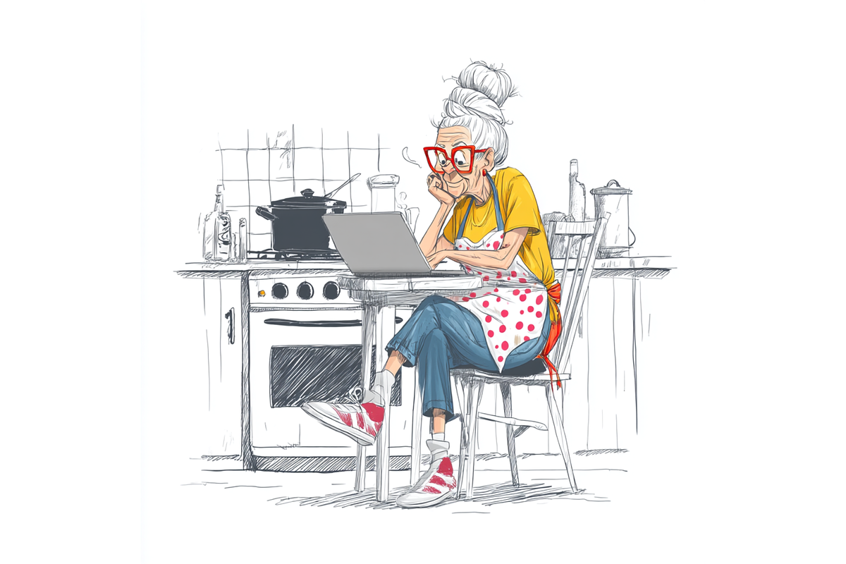 Prompt Funny Grandma Clipart, a Decorative Illustration by Creative design (Photo 4 of 7)