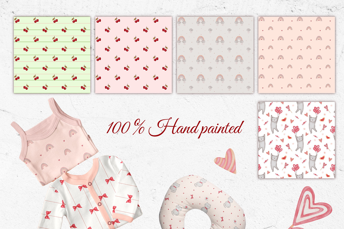 Valentine Watercolor Set, a Seasonal Illustration by ZabolotnaArt (Photo 7 of 11)