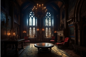 Gothic Vampire Room. Generate Ai