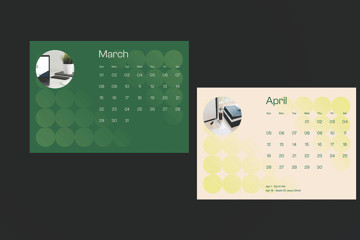 Nature Line Calendar Template, a Stationery Template by Neermana (Photo 3 of 4)