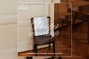 Art frame on a chair interior mockup, a Merchandise Mockup by MCKP*ME (Thumbnail 3 of 3)
