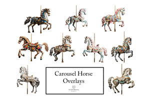 Carousel Horse Overlays, PNGs