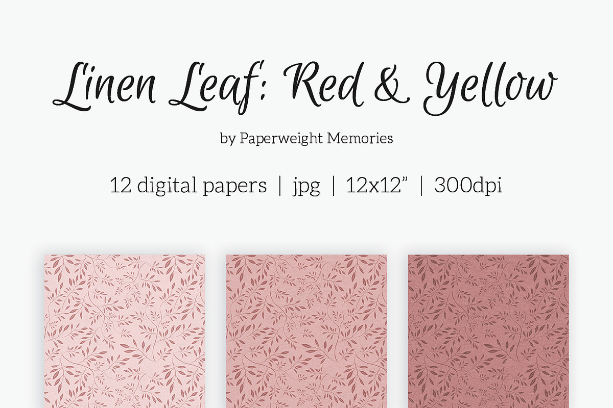 48 Digital Papers - Linen Leaf 12x12, a Pattern Graphic by Paperweight Memories (Photo 3 of 5)