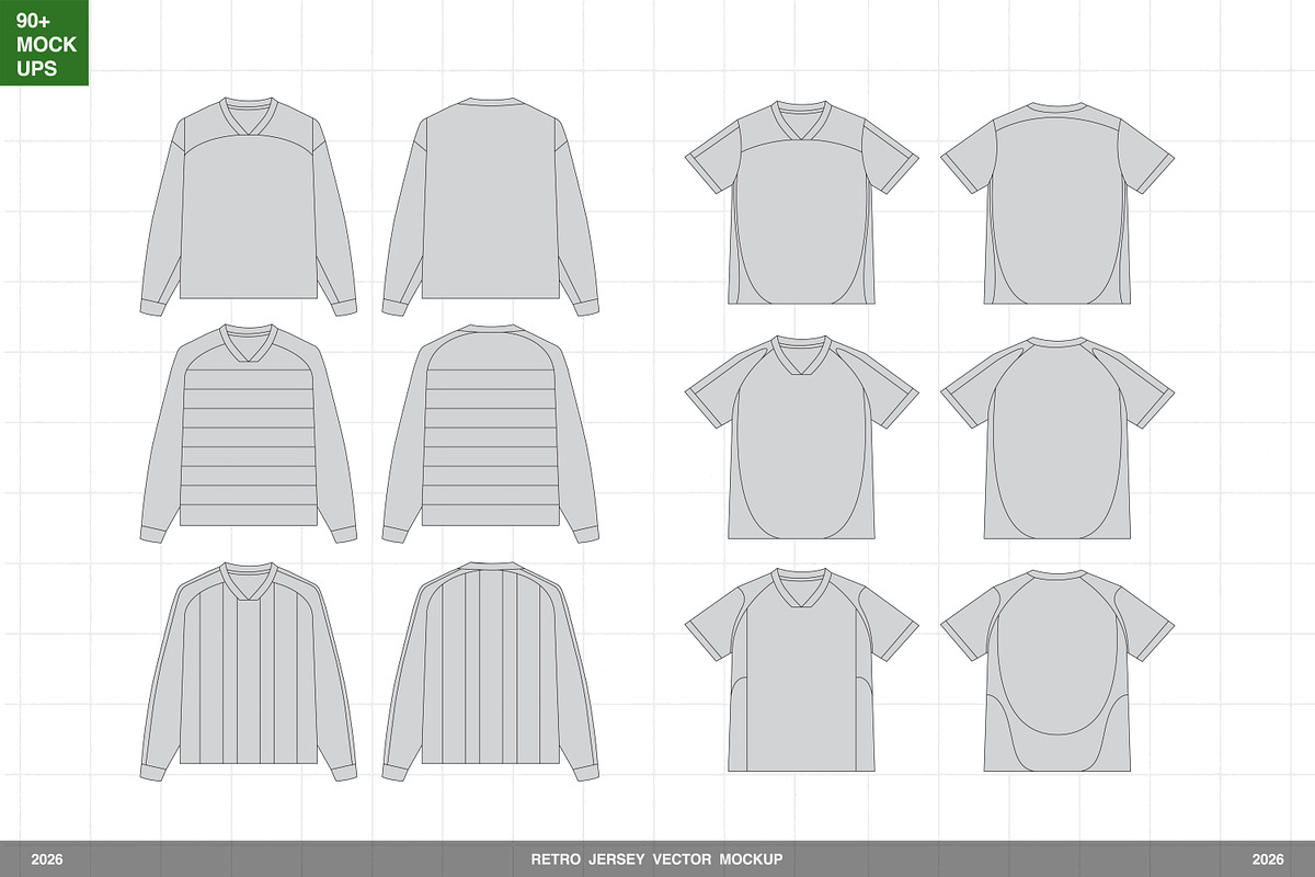 Retro Sports Jersey Vector Mockup, an Apparel Mockup by Irhasalfahad (Photo 7 of 8)