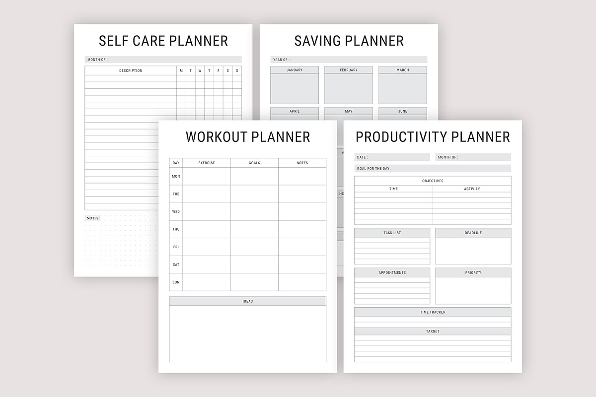 Ultimate Planner Bundle Pack Vo.01, a Stationery Template by MNT-Creator