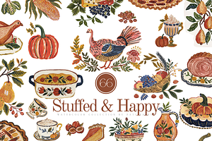 Thanksgiving Food Clipart Bundle, an Illustration by Pati Paints