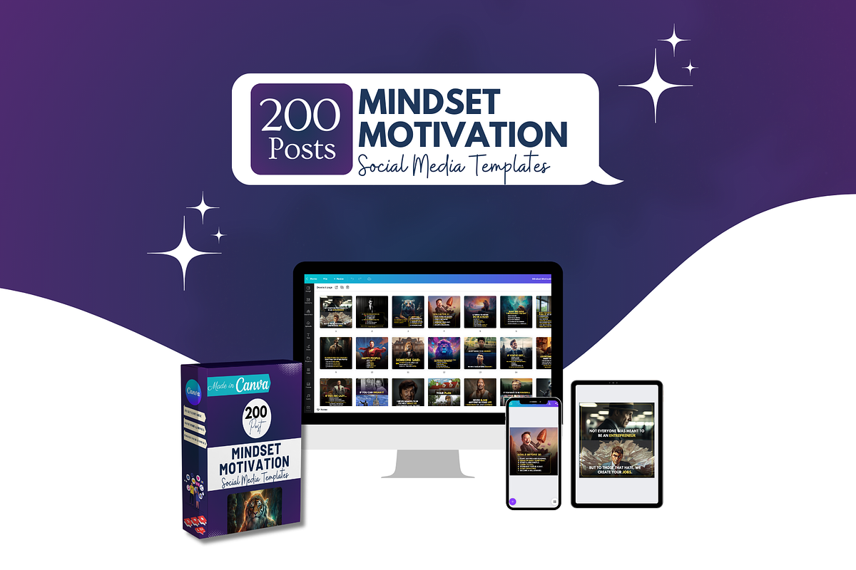 Mindset Motivation Canva Templates, a Social Media Template by Viral Content Design (Photo 7 of 7)