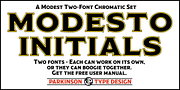 Modesto Initials, a Serif Font by Parkinson Type Design (Thumbnail 1 of 2)