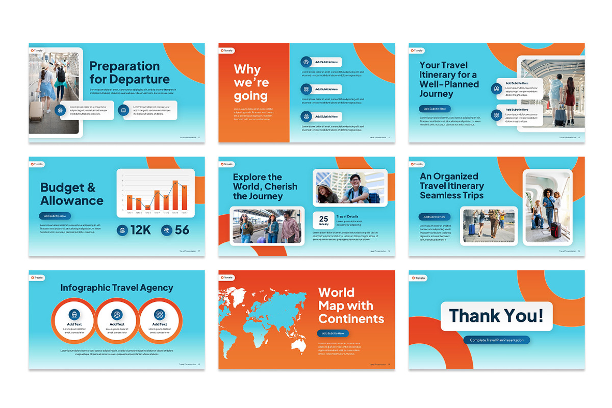 Travel itinerary PowerPoint, a Presentation Template by Loin Studio (Photo 3 of 4)