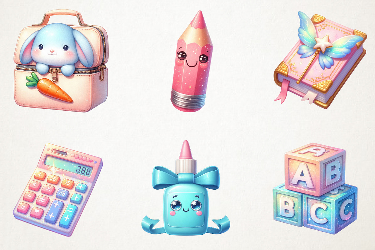 Adorable Pastel School Clip Art, an Illustration by RobertsArt (Photo 3 of 7)