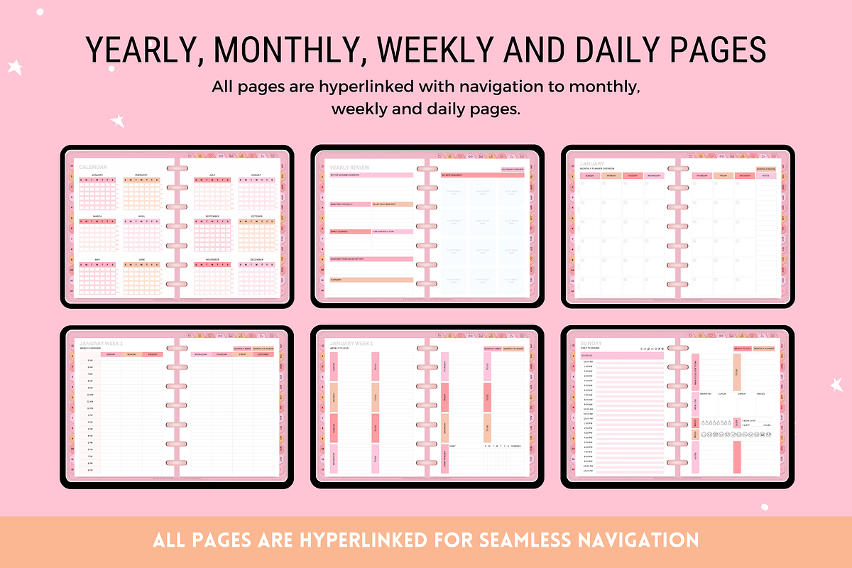 Cute Digital Life Planner 750+ pages, a Templates & Theme by SunshineStudioBoutique (Photo 3 of 9)