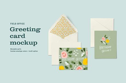 Greeting Card Mockup, a Pens & Pencil Mockup by Field Office