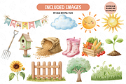 Watercolor Village Gardening Clipart, an Object Illustration by TatiMockup (Thumbnail 5 of 7)