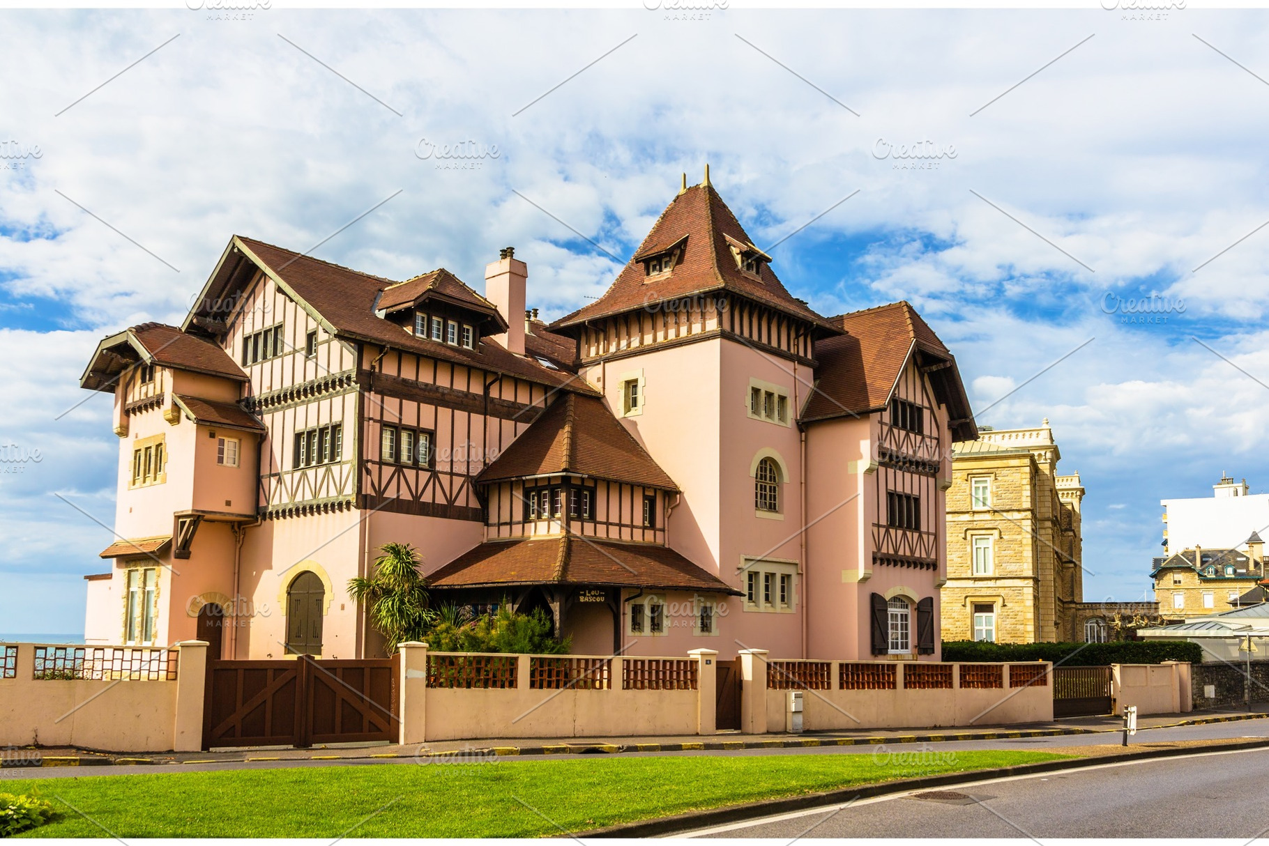 Traditional house in biarritz france aquitaine featuring biarritz, france, an Architecture Photo by Leonid Andronov