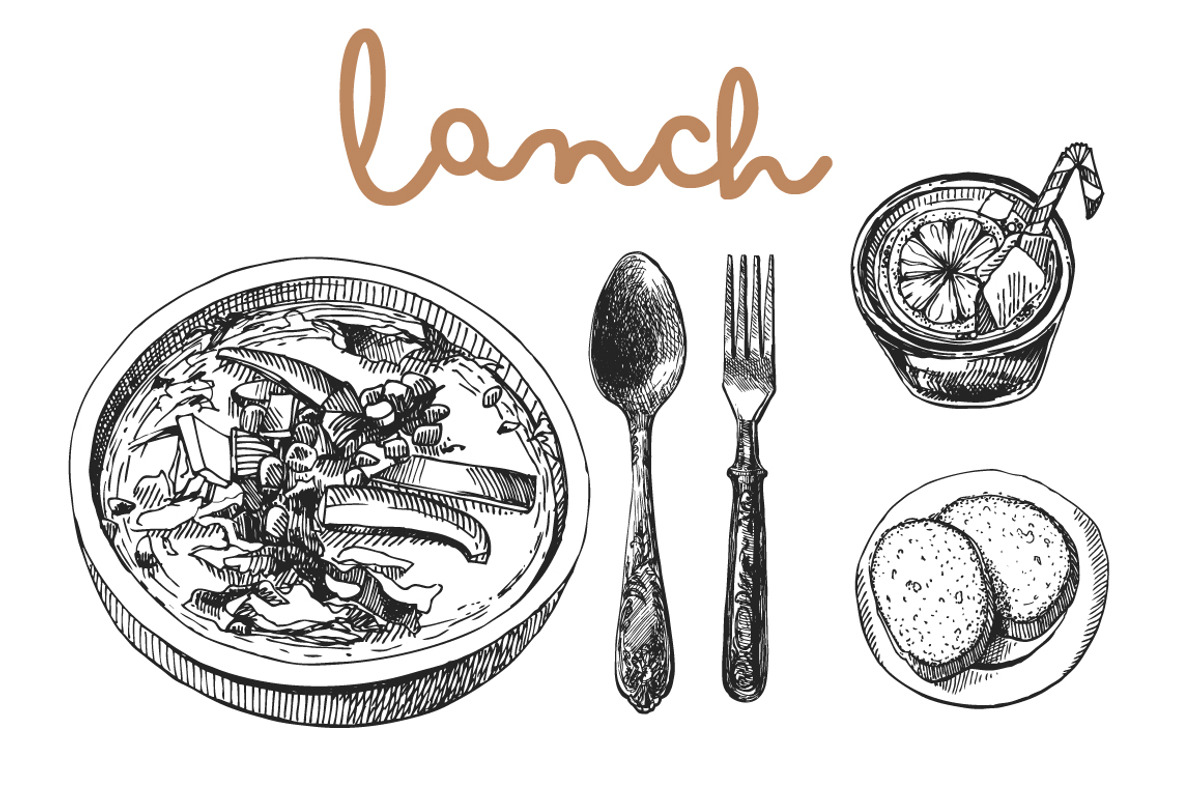 BIG set of food sketches, a Food Illustration by Steshnikova (Photo 6 of 16)