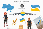 UKRAINE CLIPART, SUPPORT UKRAINE, a Technology Illustration by Serghei Caraulan (Thumbnail 2 of 6)