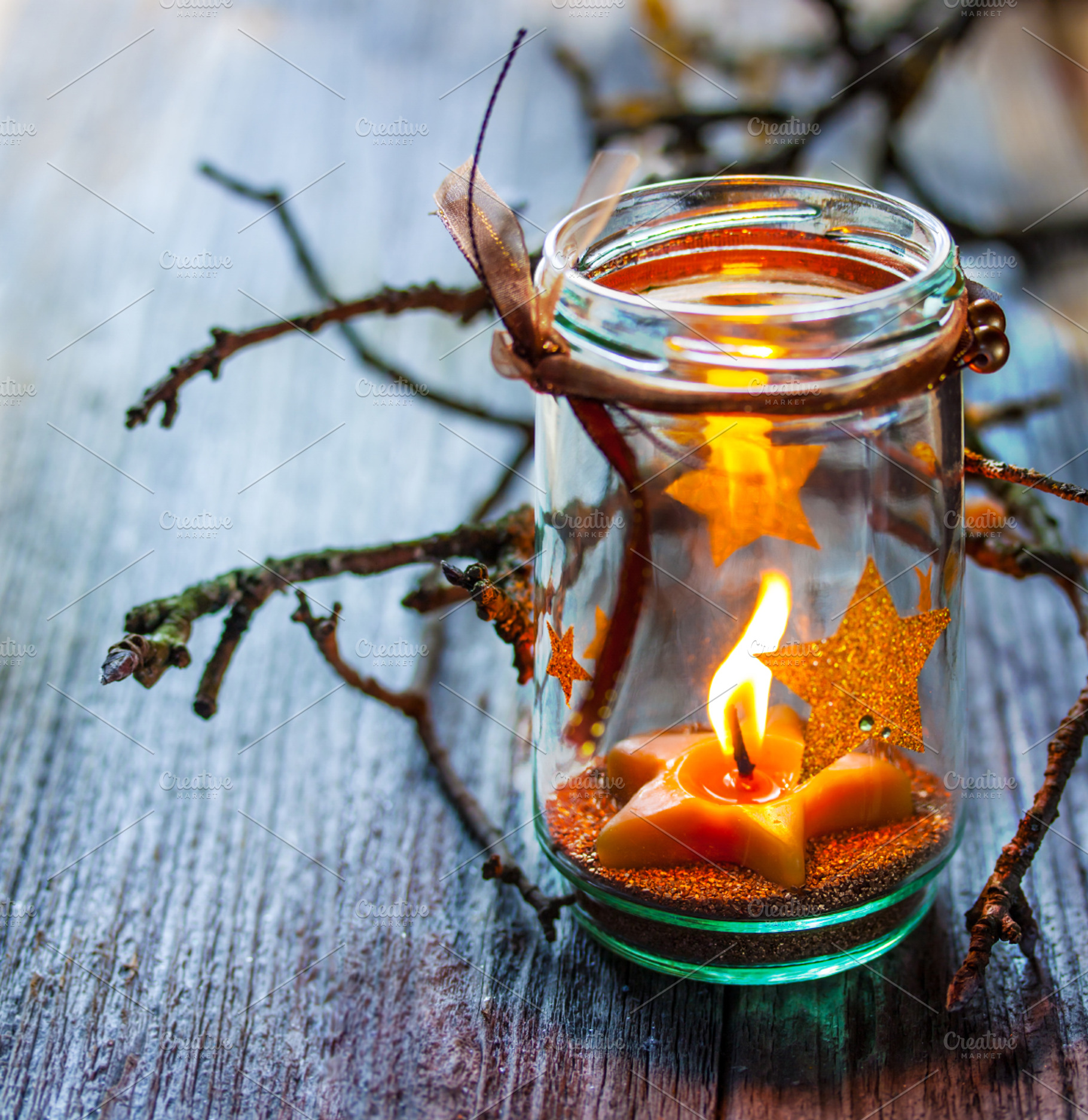 Christmas Candle in a Jar, a Holiday Photo by Marina Grau