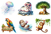 Summer Animals Sublimation Clipart, an Animal Illustration by DreamArtGraphic (Thumbnail 3 of 4)
