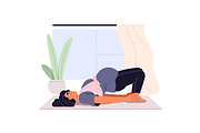 Pregnancy sport exercise, yoga set, a Person Illustration by PaperTrident (Thumbnail 3 of 12)