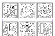 Halloween ABC Alphabet Coloring, an Education Illustration by Design Station (Thumbnail 3 of 3)