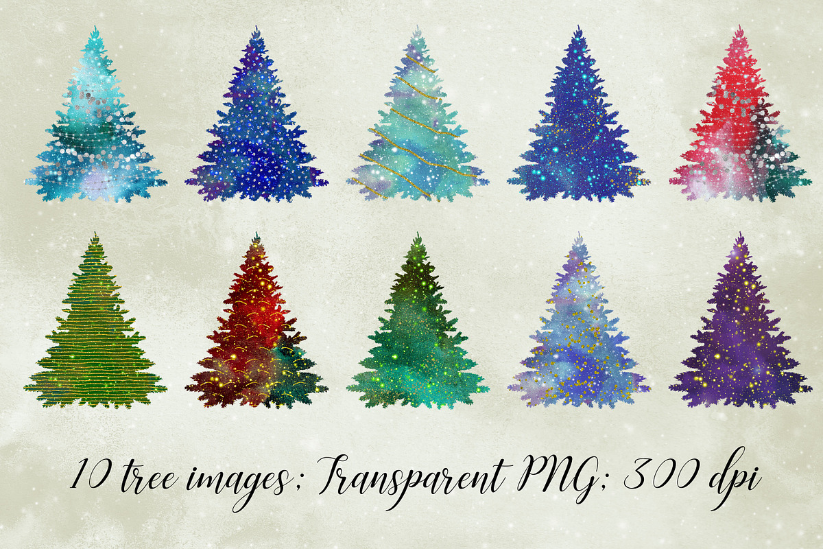 Watercolor Christmas Trees, an Illustration by Paper Farms (Photo 2 of 3)