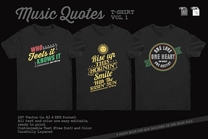 Music Quotes T-Shirt Template Vol. 2