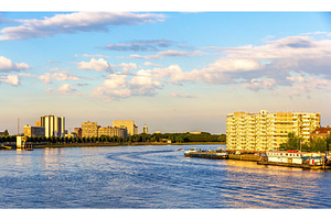 View of Rotterdam over the Nieuwe Maas river, an Architecture Photo by Leonid Andronov