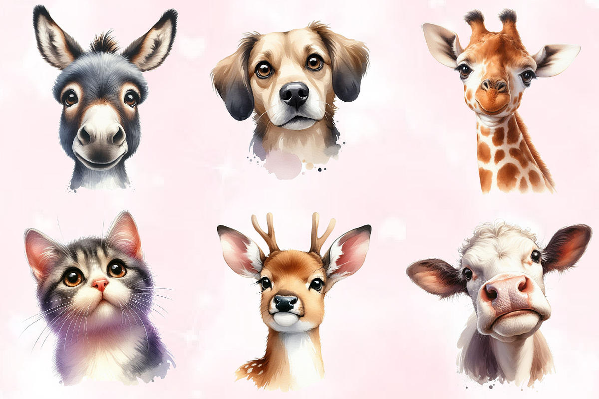 Watercolor Wild Animals Clipart, an Animal Illustration by Craft Nest (Photo 4 of 5)