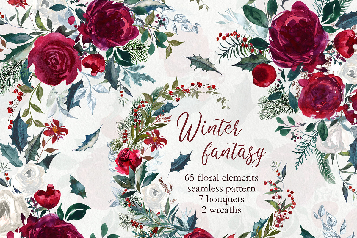 PNG Files Winter fantasy 3, a Decorative Illustration by Art Watercolor Stories (Photo 1 of 7)
