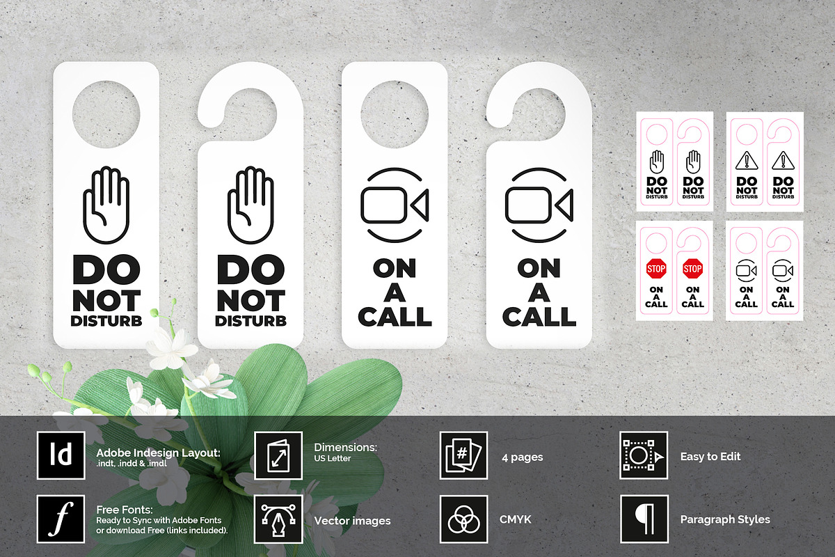 Printable Door Handle Hanger Sign, a Brochure Template by McLittle Stock