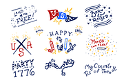 4th of July Americana Lettering, a Seasonal Illustration by JoshuaRed Design (Thumbnail 3 of 6)