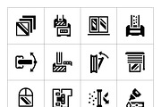 Set icons of modern window, a Solid Icon by motorama (Thumbnail 1 of 2)