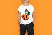 Cute Halloween Pumpkins Clipart, a Seasonal Illustration by RabbitAndPencil (Thumbnail 3 of 5)