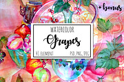 Watercolor grape set + Bonus 4 BG., a Decorative Illustration by redstudio (Thumbnail 1 of 11)