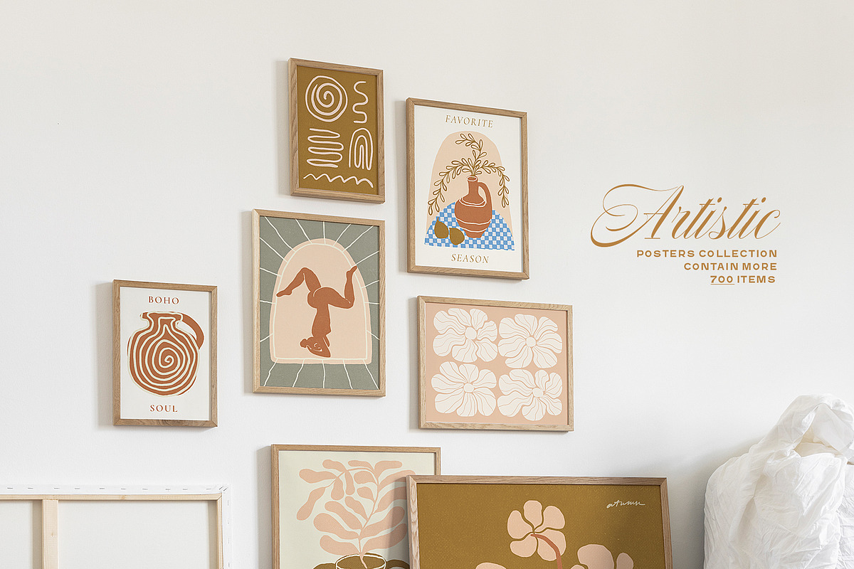 GALLERY WALL ART BOHO POSTER SET, a Decorative Illustration by Ayya Studio (Photo 8 of 17)