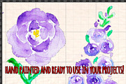 Delphinium Flower Watercolor Bundle, a Seasonal Illustration by Violet LeBeaux (Thumbnail 3 of 3)