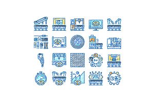 manufacturing industry factory icons, an Object Illustration by pikepicture