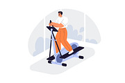 People do sport exercises in gym set, a Sport Illustration by Good Studio (Thumbnail 11 of 15)