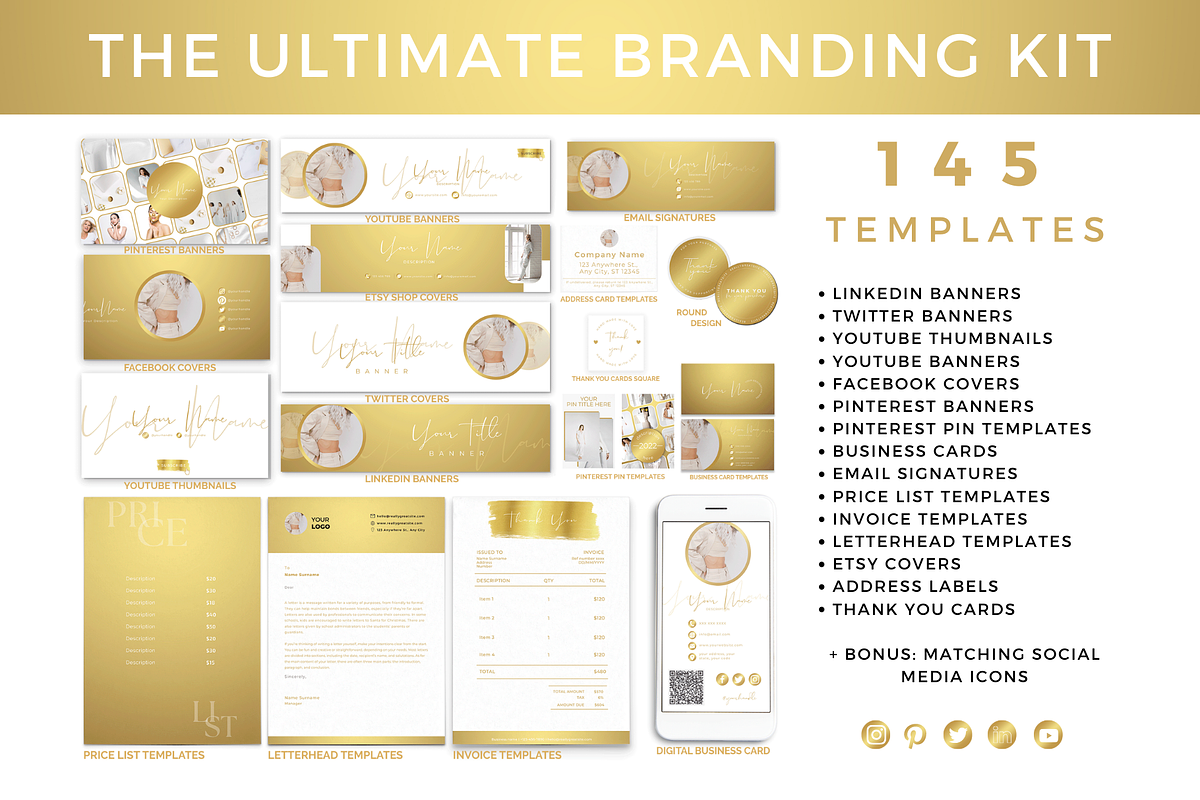 Gold | Small Business Branding Kit, a Stationery Template by CoCreatorDesigns (Photo 1 of 10)